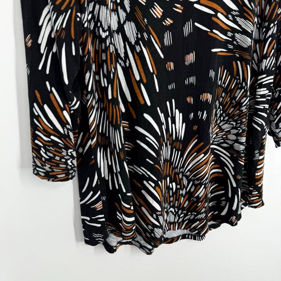 JM Collection Plus Size 1X Black Stretchy Blouse Shirt Top Business Winter Cozy - Picture 4 of 7